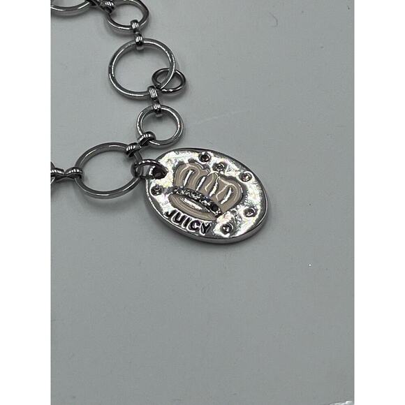 Juicy Couture Silver Tone Charm Bracelet Puff multicolor Crown Heart Pave‎ J - Picture 5 of 8